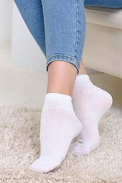 Женские носки короткие Белла Белые / 3 пары