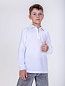 Детская футболка "Поло Молния" длинный рукав / Белый